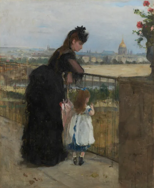 ベルト・モリゾ《バルコニーの女と子ども》1872年、石橋財団アーティゾン美術館